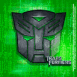 Transformers: métallique sur fond vert